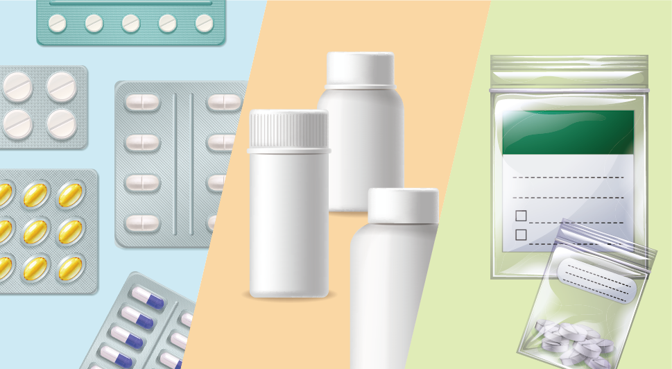 維持藥品包裝的原狀,避免陽光直射與濕熱