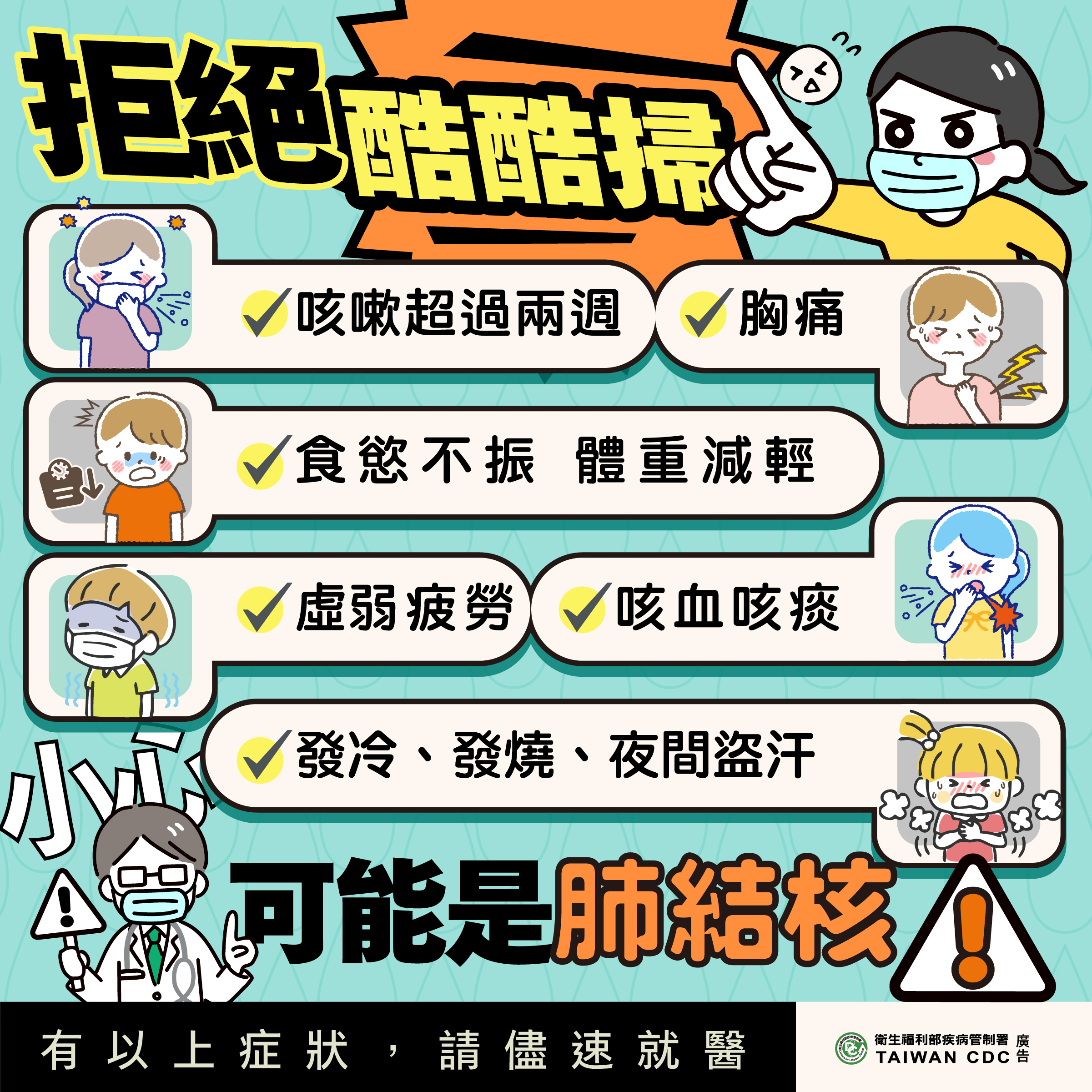 拒絕酷酷掃，小心可能是肺結核