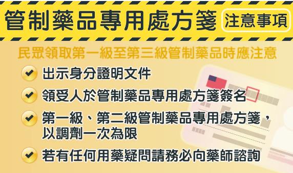 管制藥品專用處方箋注意事項
